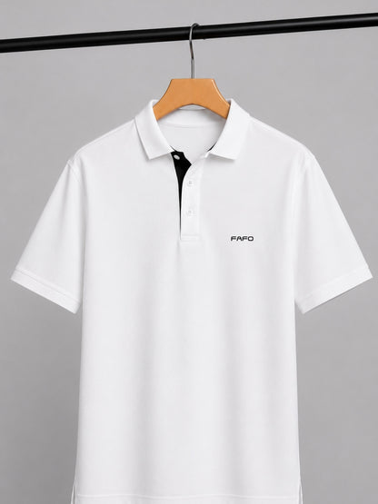 White Premium Cotton Blend Polo T-Shirt for Men