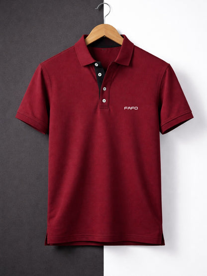Maroon Premium Cotton Blend Polo T-Shirt for Men