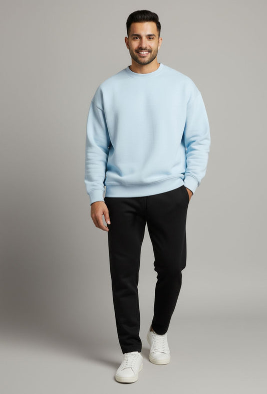 Oversized Sky Blue & Black Mix Vibe Co-ords