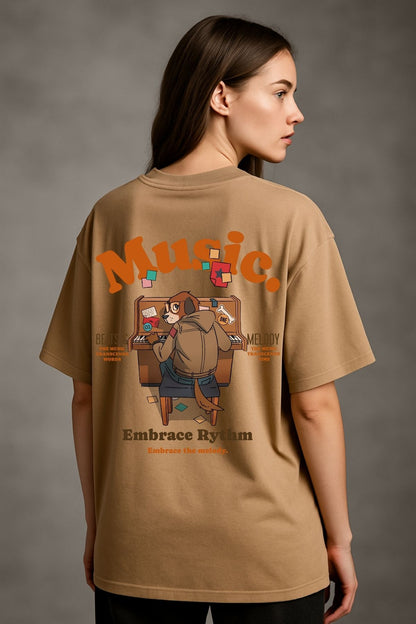 Music Lover  Printed Oversize T-Shirt