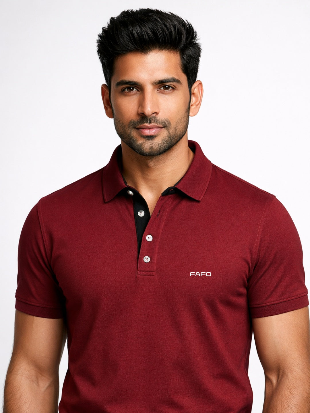 Maroon Premium Cotton Blend Polo T-Shirt for Men