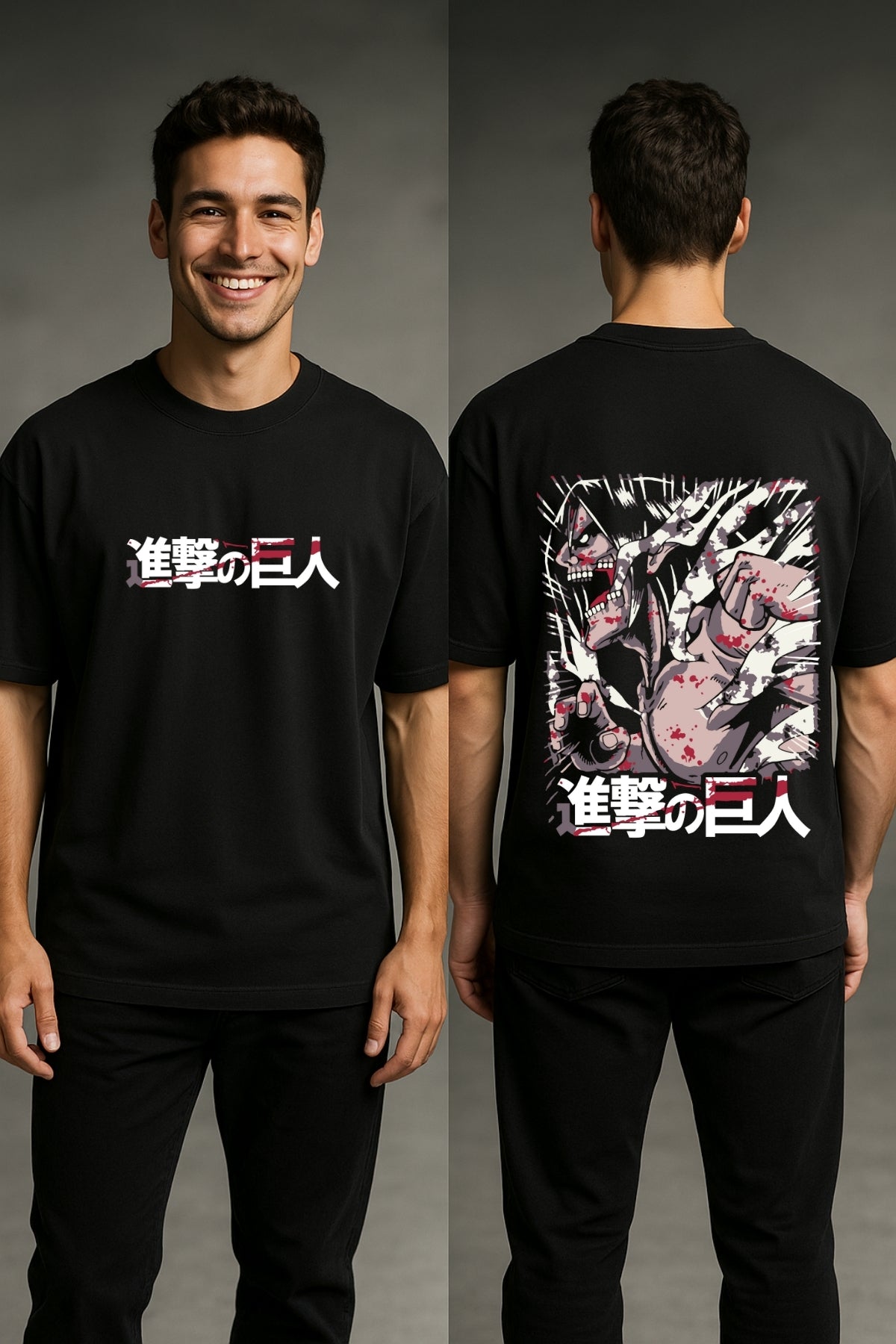 Eren Attack Titan Anime Printed Oversize T-Shirt