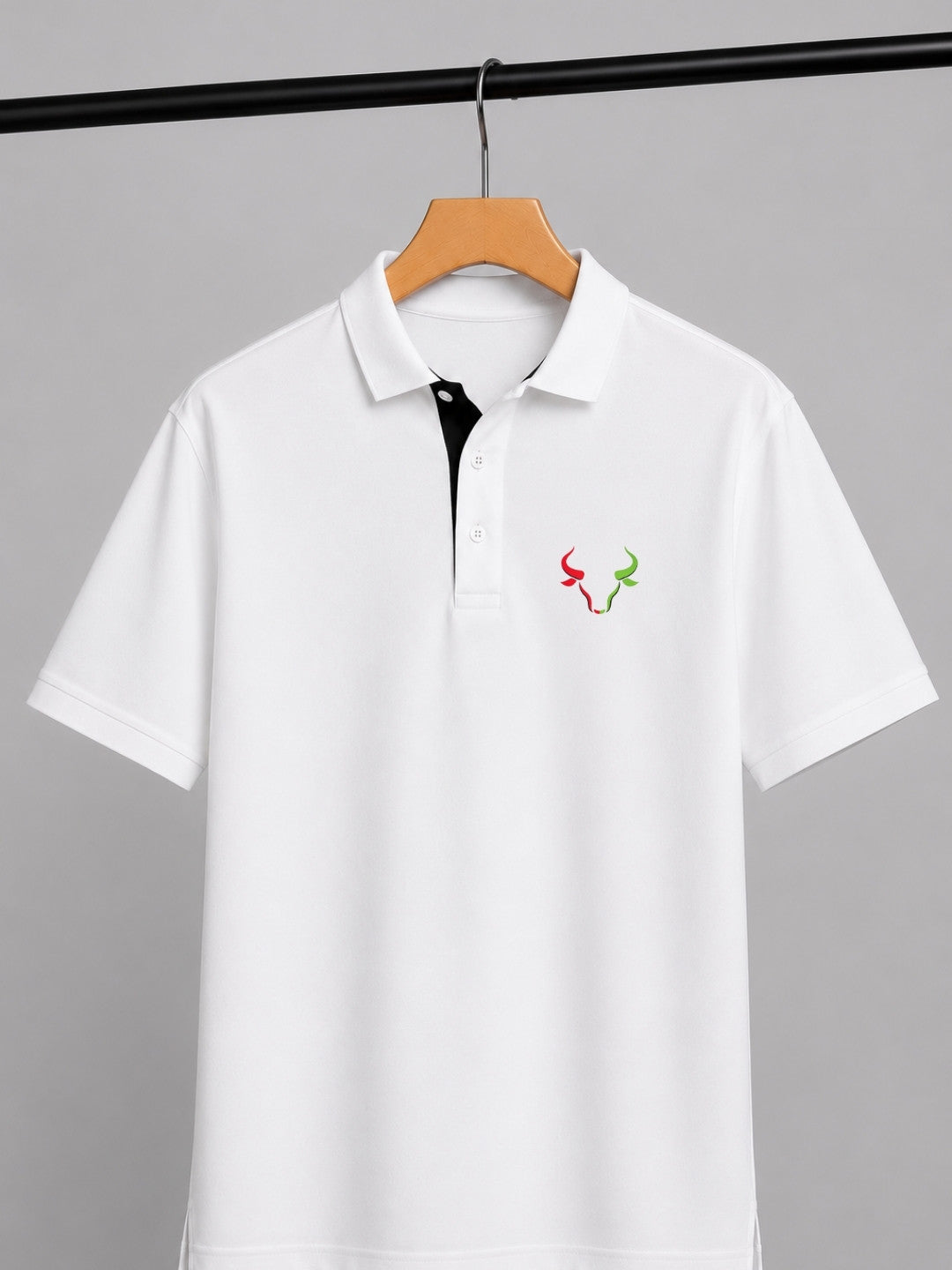 Dual Market Bull White Polo Trading T-Shirt