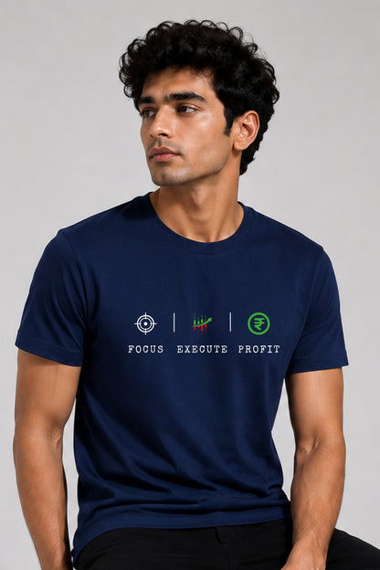 Focus Execute Profit Trader Printed Unisex Trading T-Shirt
