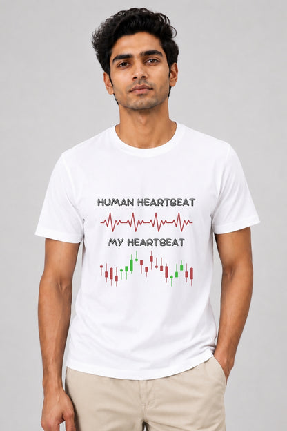Trader Heartbeat Unisex Printed Trading T-Shirt