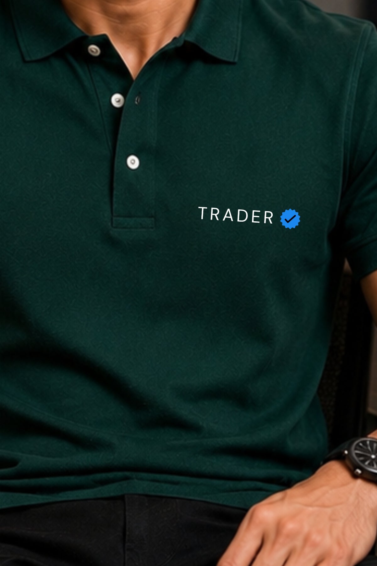 Trader By Heart Combo 2 Bundle Trading T-Shirt Pack (Bottle Green & White)