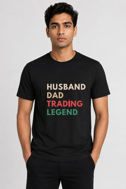 Husband Dad Trader Legend Printed Unisex Trading T-Shirt