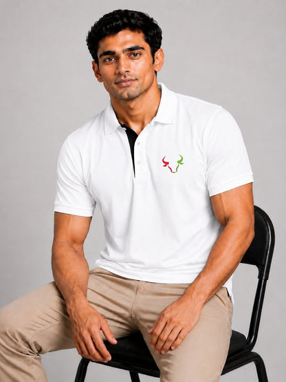 Dual Market Bull White Polo Trading T-Shirt
