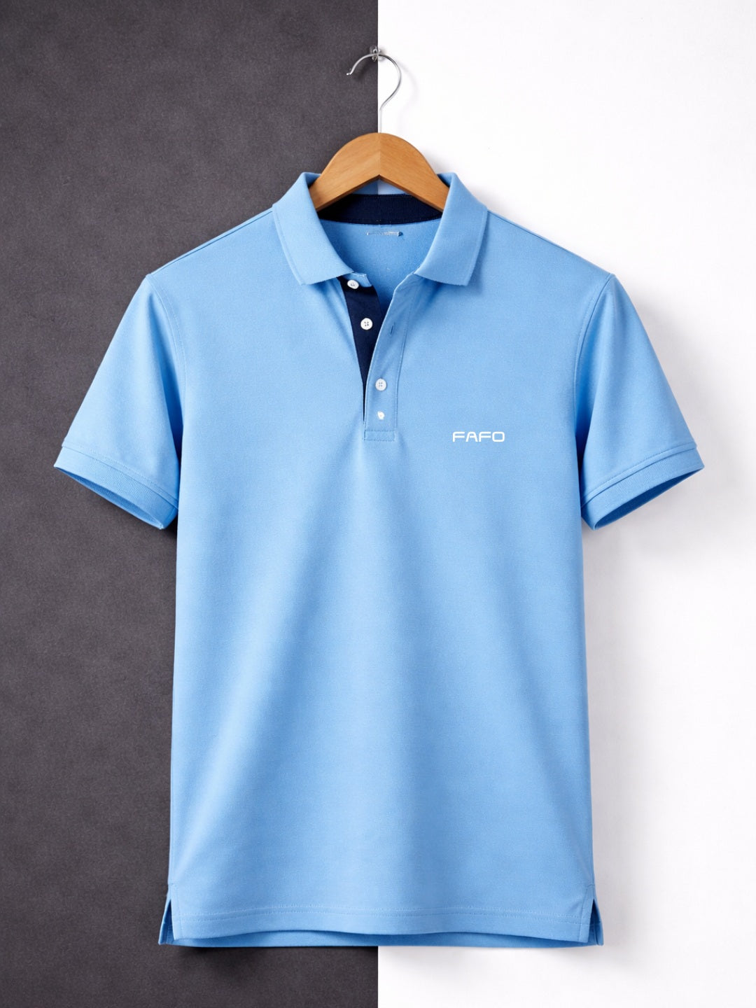 Sky Blue Premium Cotton Blend Polo T-Shirt for Men
