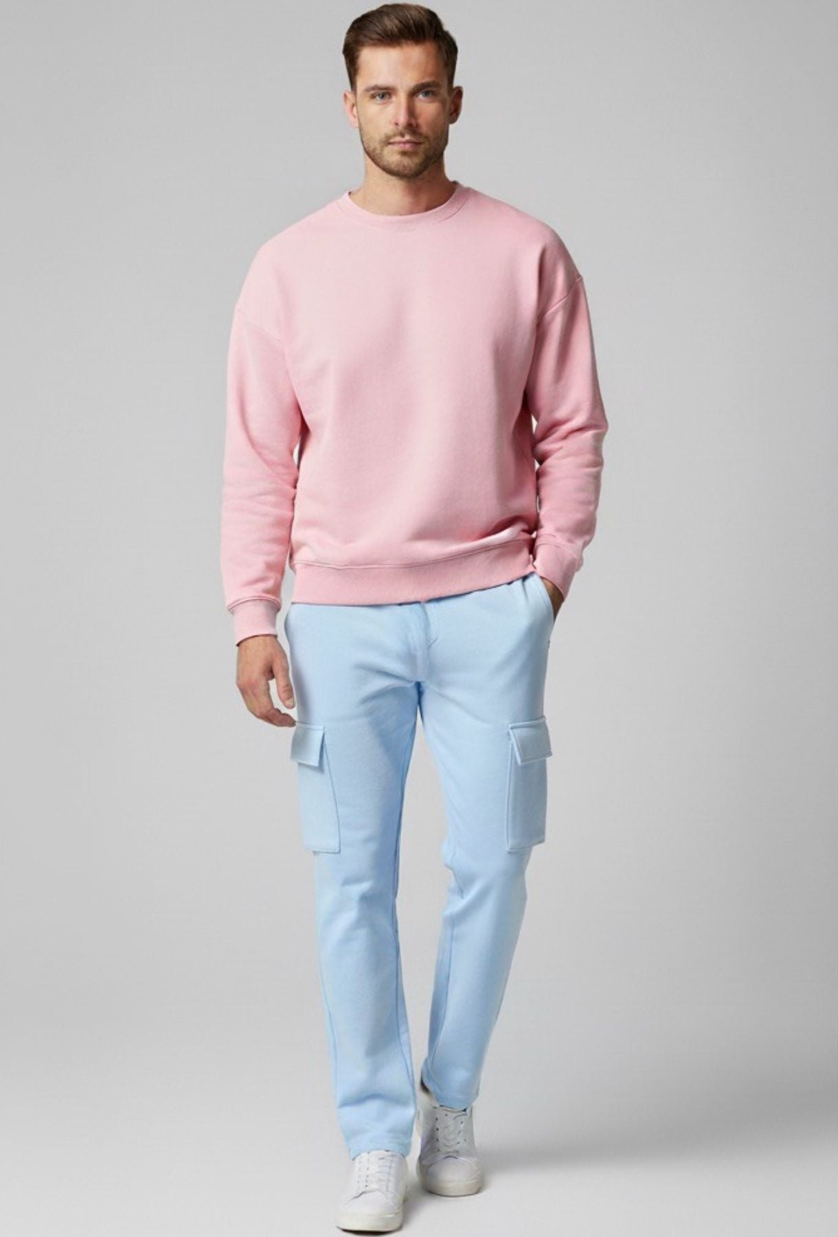 Oversized Sky Blue & Candy Pink Mix Vibe Co-ords