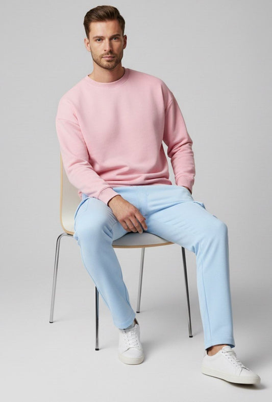 Oversized Sky Blue & Candy Pink Mix Vibe Co-ords