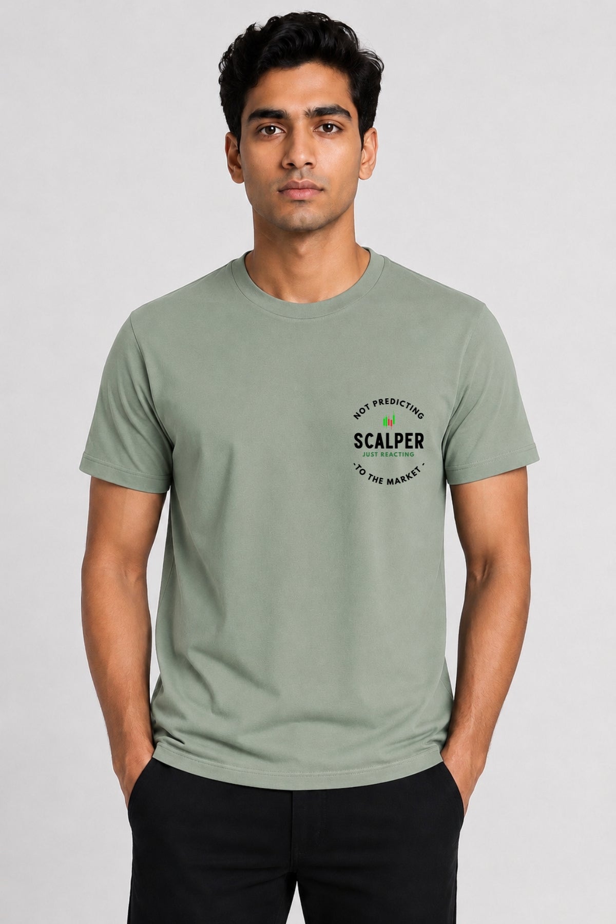 Scalper Trade Type Pocket Size Printed Unisex Trading T-Shirt