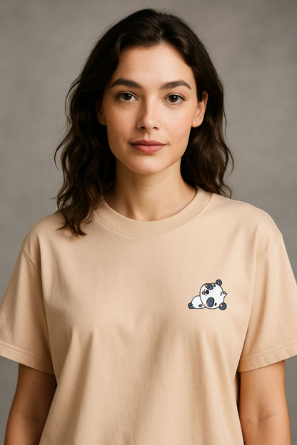 Panda Saving Mode Printed Oversize T-Shirt