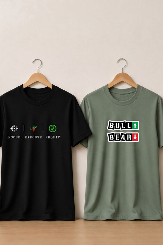 Market Discipline 2 Pack Trading T-Shirt Bundle (Sage Green & Black)