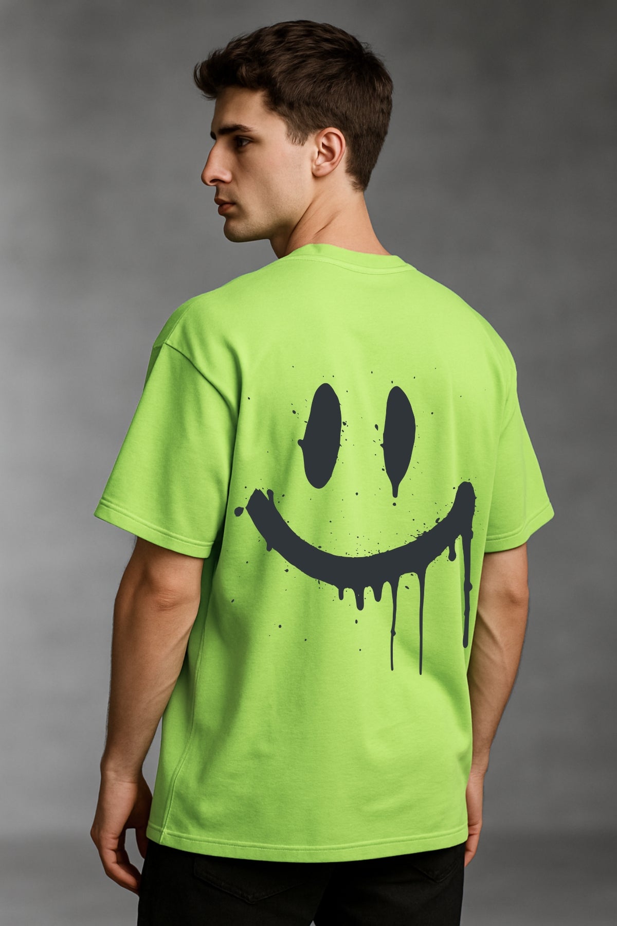 Don't Worry just Smile Printed Oversize T-Shirt