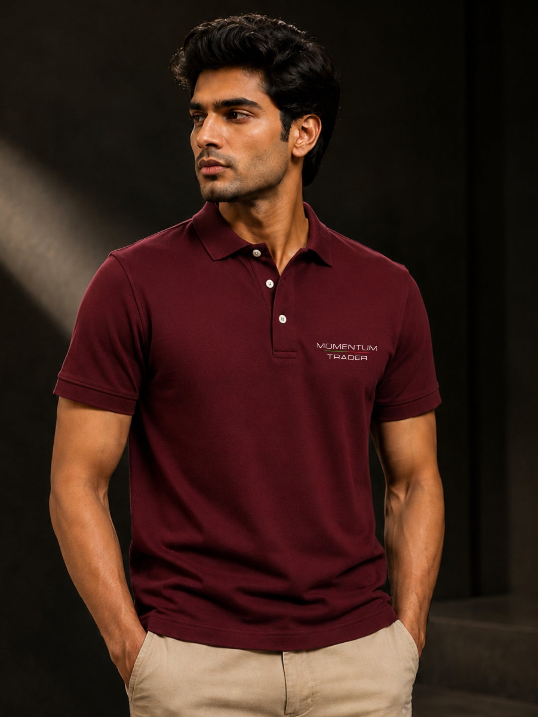 Momentum Trader Maroon Polo Trading T-Shirt