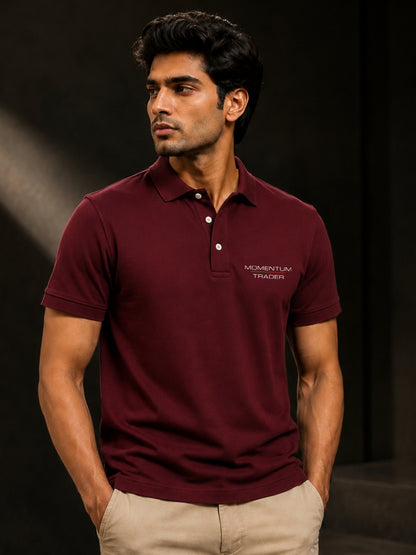 Momentum Trader Maroon Polo Trading T-Shirt