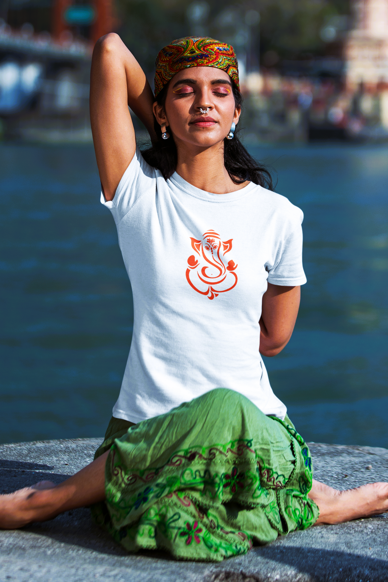 Lineart Ganpatiji Printed Unisex T-Shirts