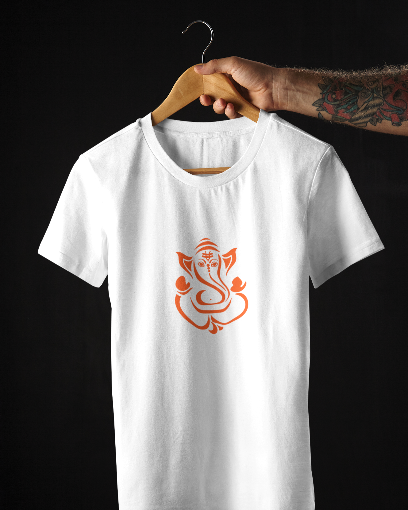 Lineart Ganpatiji Printed Unisex T-Shirts