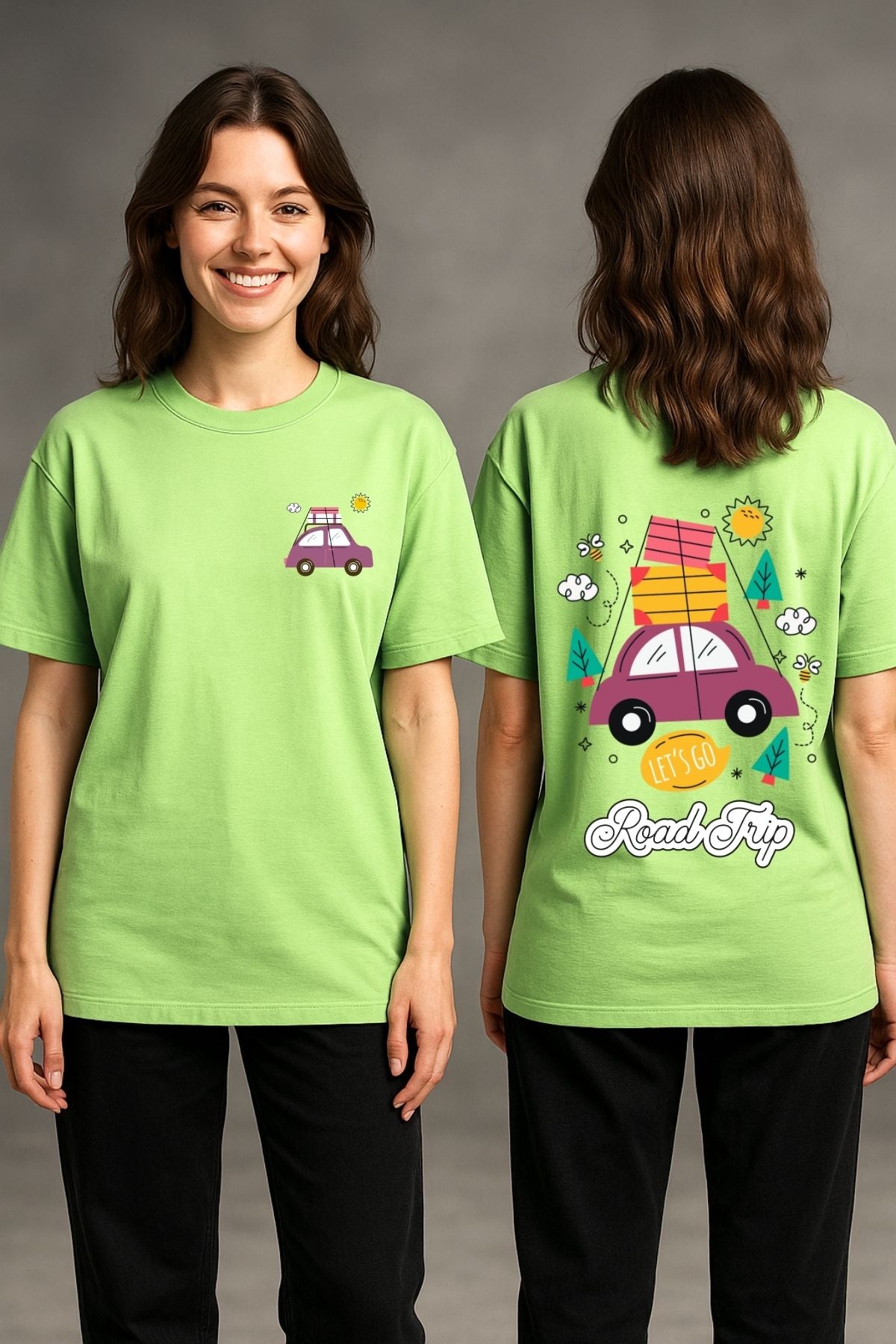 Road Trip Travel Printed Oversize T-Shirt