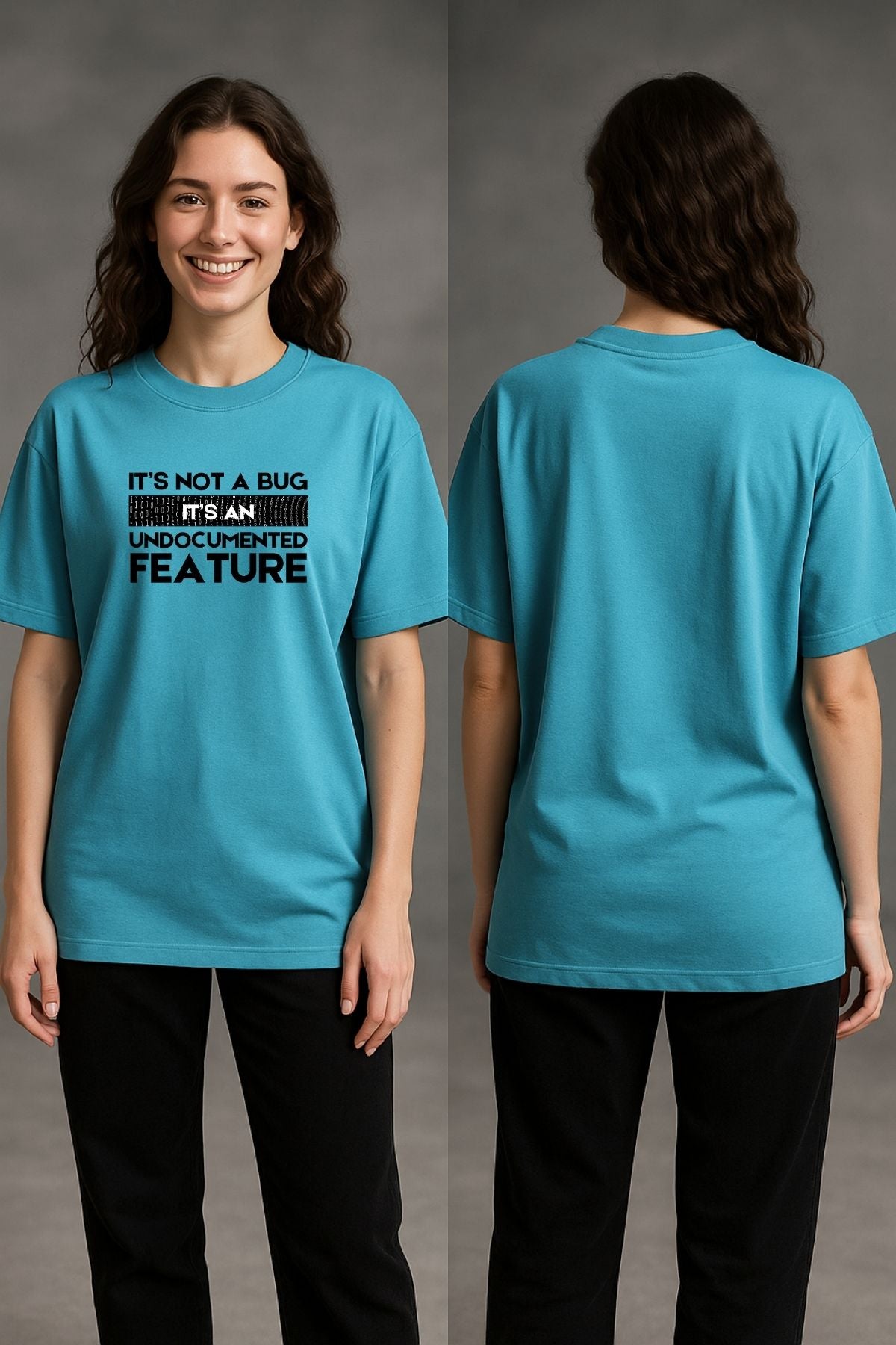 Undocumented Feature Text Printed Oversize T-Shirt