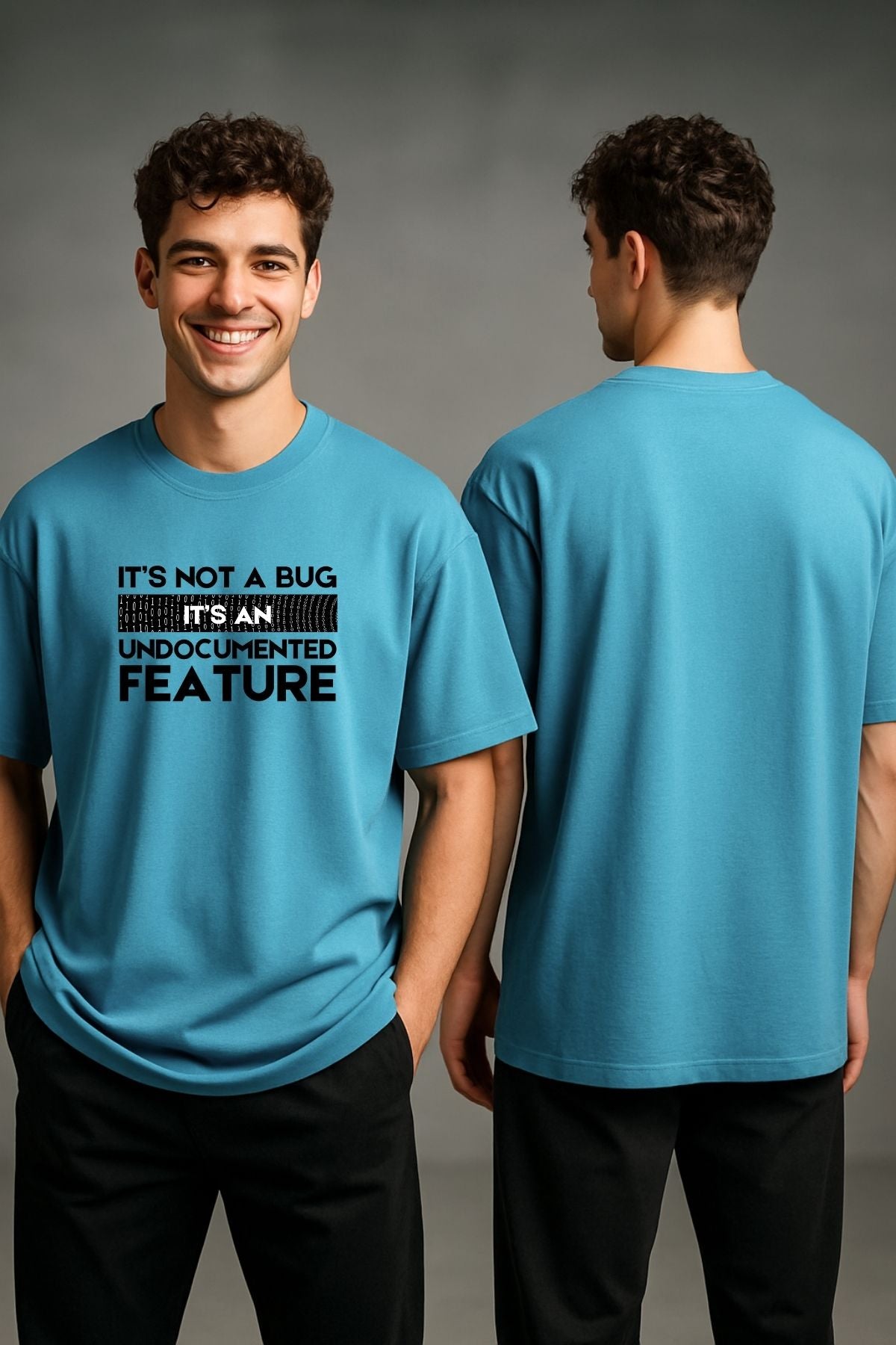 Undocumented Feature Text Printed Oversize T-Shirt
