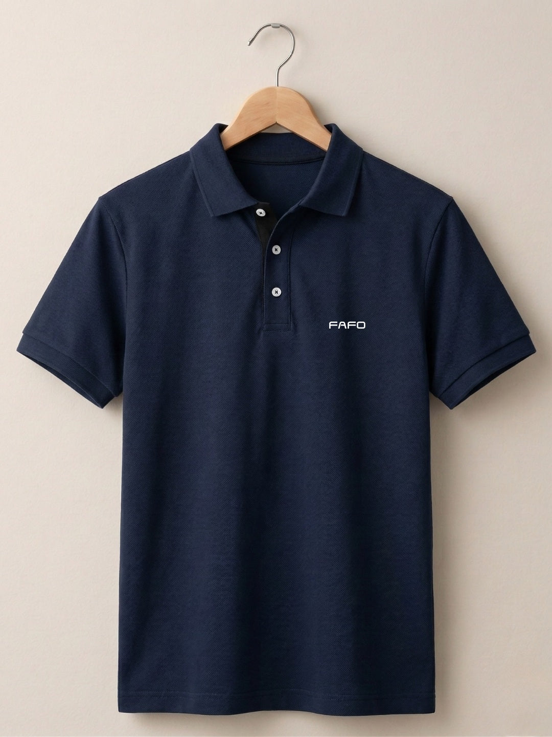 Navy Blue Premium Cotton Blend Polo T-Shirt for Men