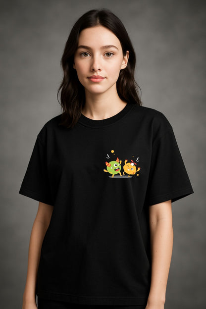 Cute Monster Printed Oversize T-Shirt