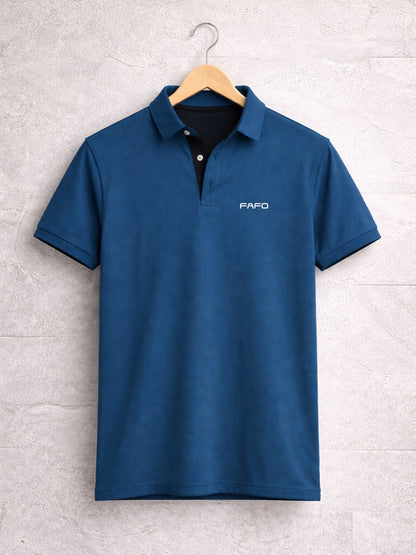 Atlantic Blue Premium Cotton Blend Polo T-Shirt for Men