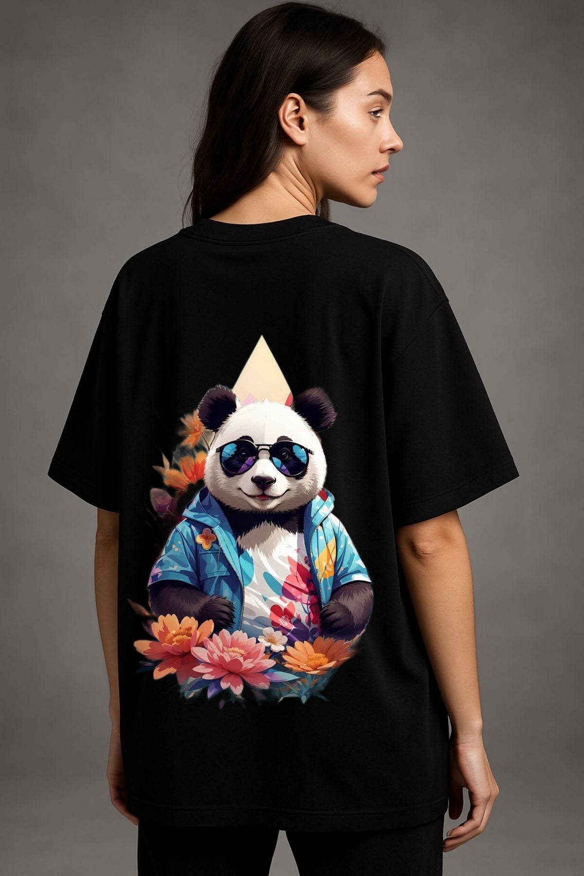 Funky Panda Printed Oversize T-Shirt