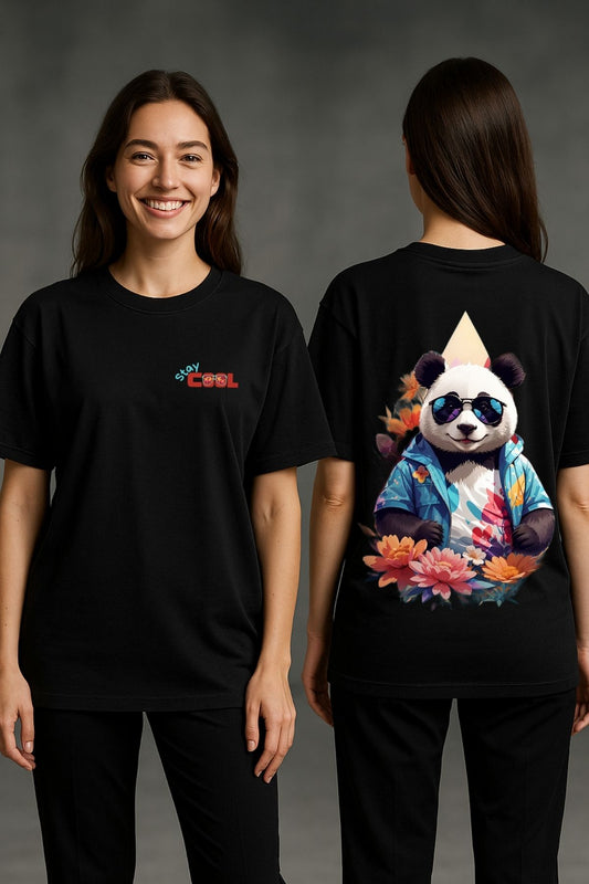 Funky Panda Printed Oversize T-Shirt
