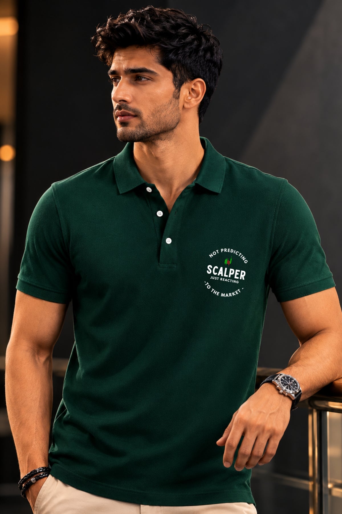 Portfolio Builder Combo 2 Bundle Trading T-Shirt Pack (Bottle Green & White)