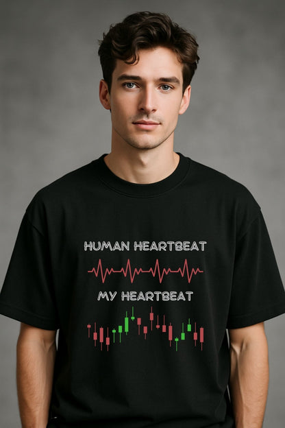 Trader Heartbeat Printed Oversize T-Shirt