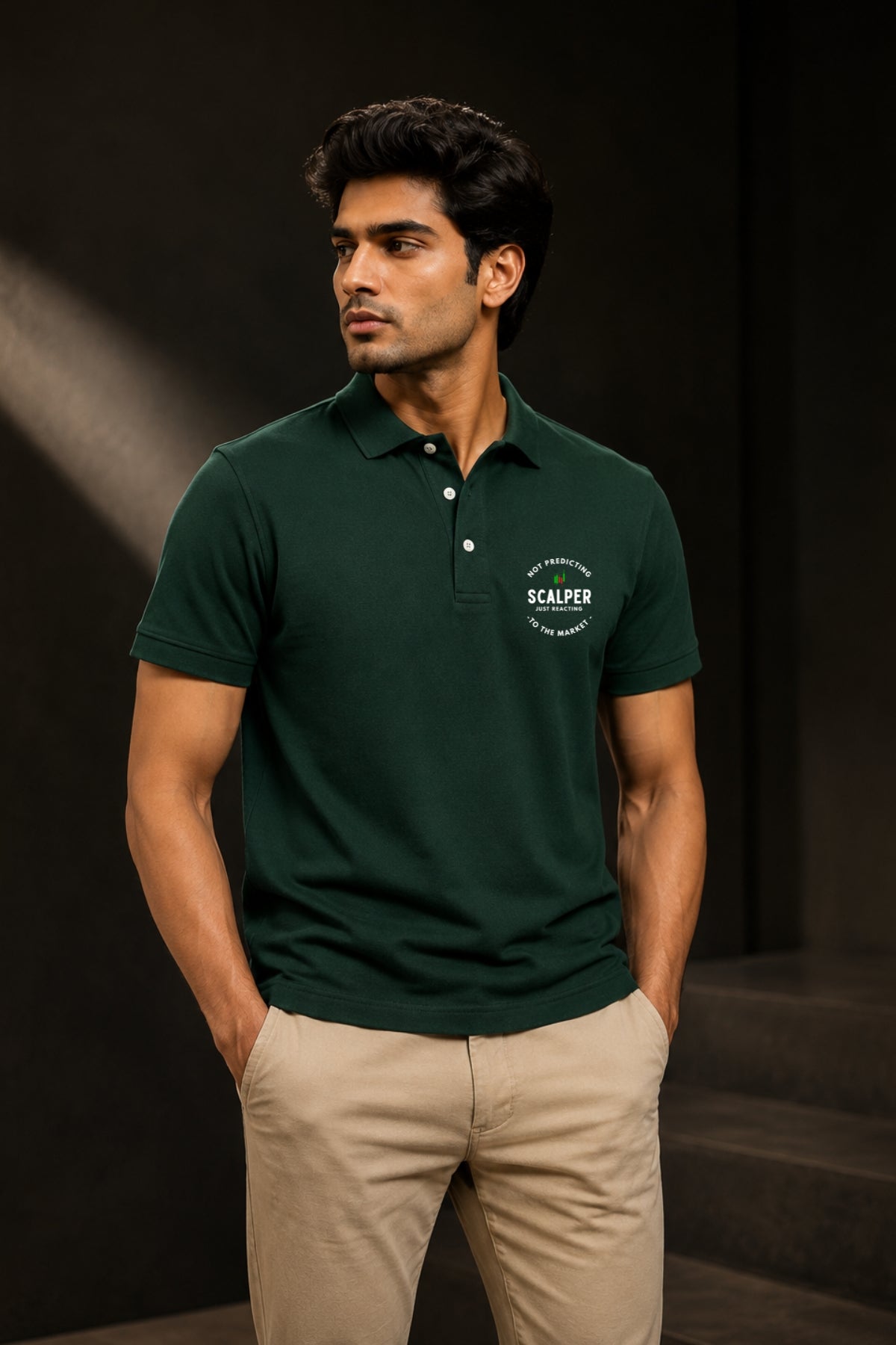 Portfolio Builder Combo 2 Bundle Trading T-Shirt Pack (Bottle Green & White)