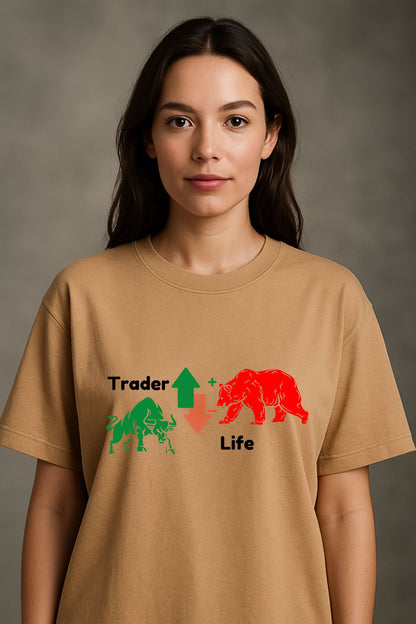 Trader life Oversize Printed Trading T-Shirt