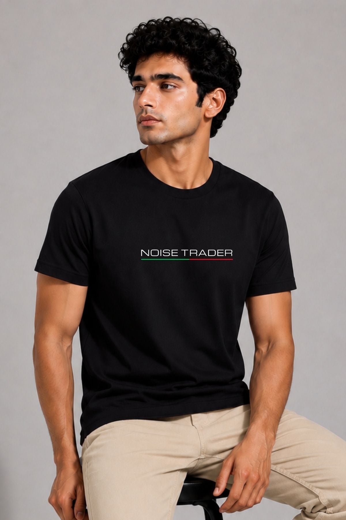 Noise Trader Black Printed Unisex Trading T-Shirt