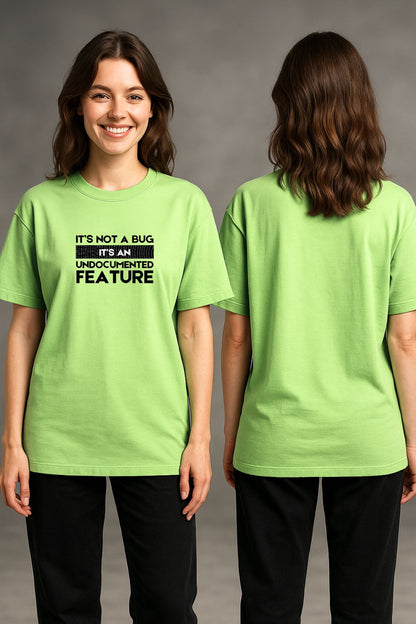 Undocumented Feature Text Printed Oversize T-Shirt