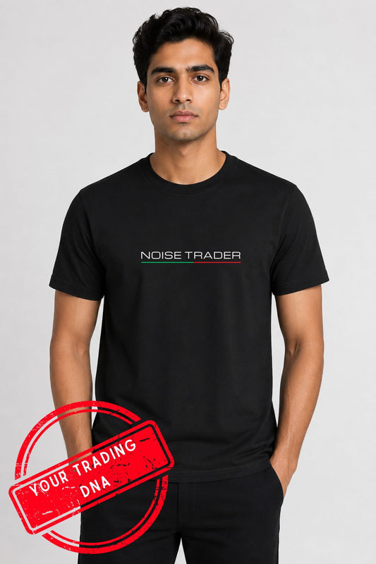 Noise Trader Black Printed Unisex Trading T-Shirt