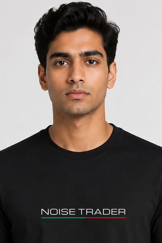 Noise Trader Black Printed Unisex Trading T-Shirt