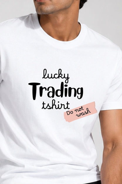 Lucky Trader 2 Pack Trading T-Shirt Bundle (White & Navy Blue)