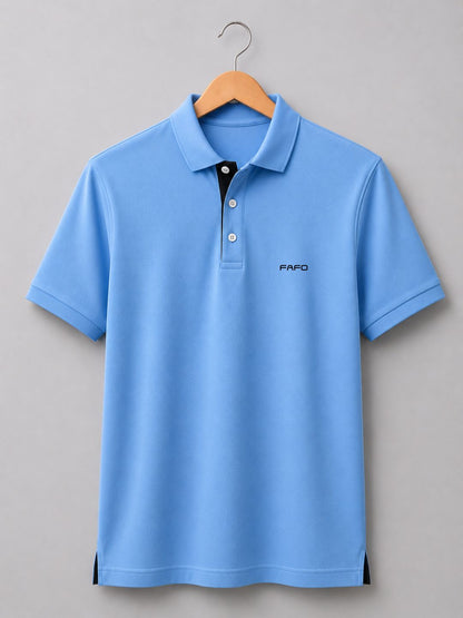 Sky Blue Premium Plain Polo T-Shirt for Men