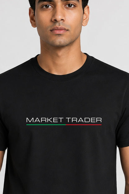 Market Trader Black Printed Unisex Trading T-Shirt