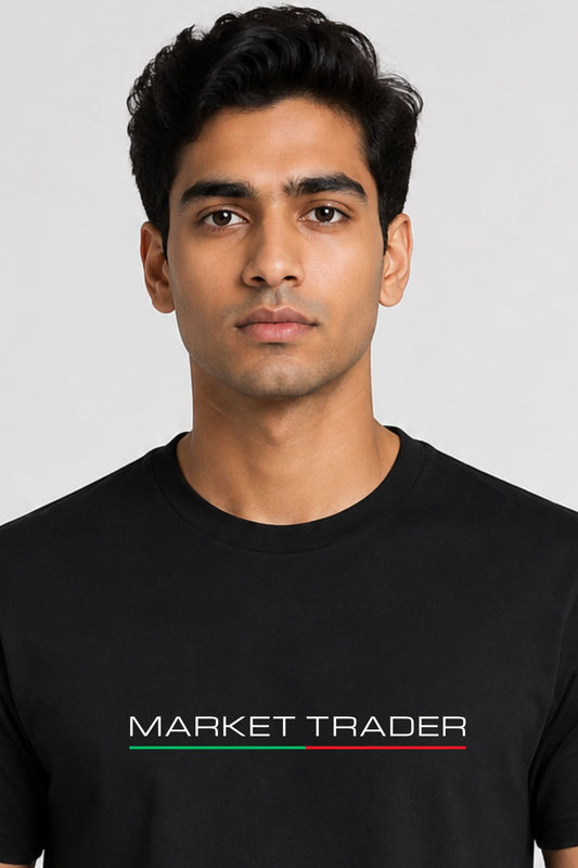 Market Trader Black Printed Unisex Trading T-Shirt