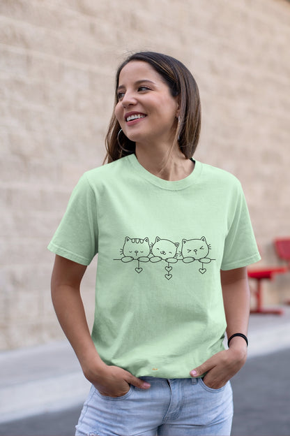 Cute kitty triplet hiding Unisex T-Shirt