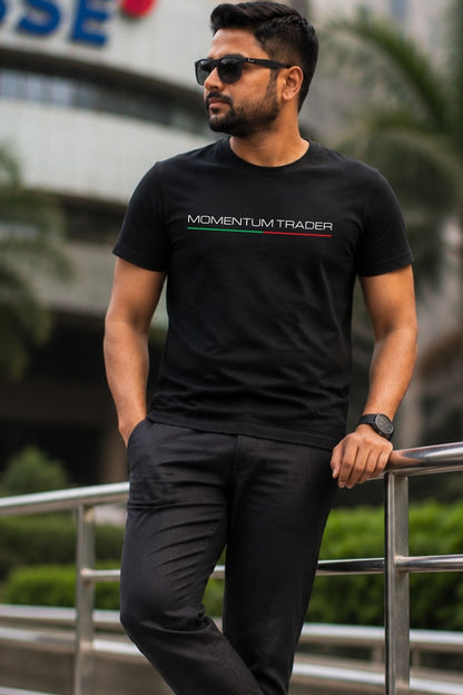 Momentum Trader Black Printed Unisex Trading T-Shirt