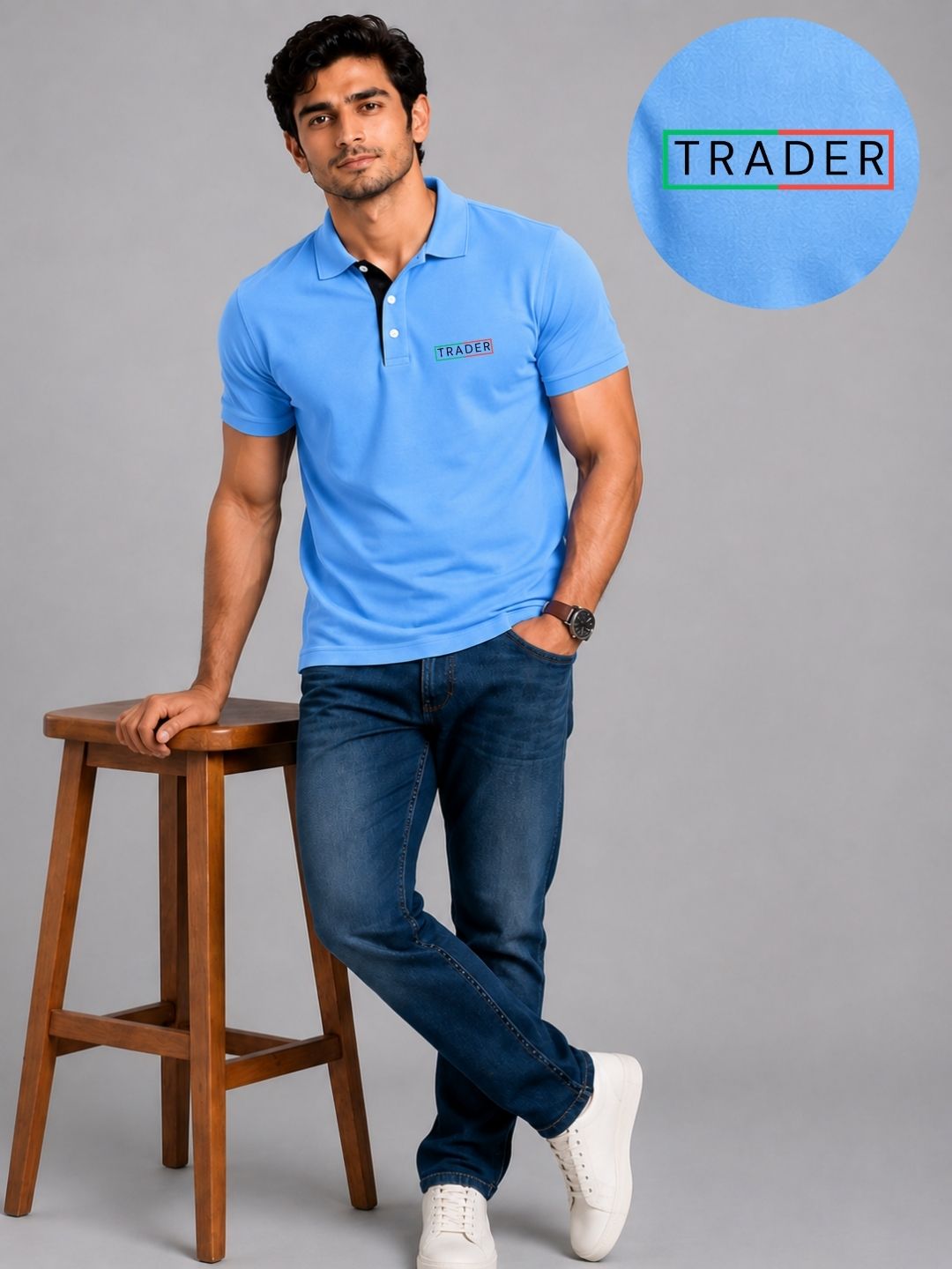 Trading Zone Sky Blue Polo Trading T-Shirt