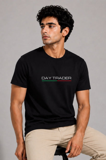 Day Trader Black Printed Unisex Trading T-Shirt