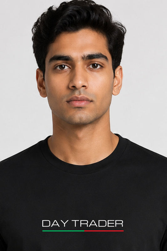 Day Trader Black Printed Unisex Trading T-Shirt