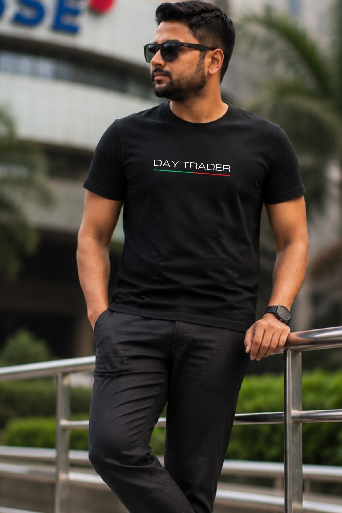Day Trader Black Printed Unisex Trading T-Shirt