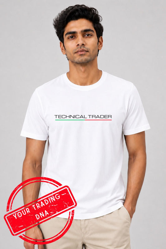 Technical Trader White Printed Unisex Trading T-Shirt